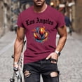 thumbnail image 1 of Tops para hombre, blusas y camisas de manga corta con cuello redondo para hombre, jersey informal con cuello redondo estampado para hombre, pantalones cortos deportivos para fitness, blusa de poliéste, 1 of 5