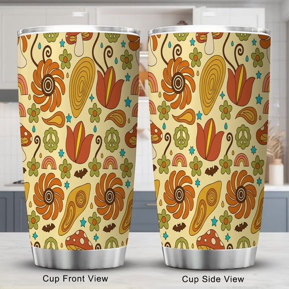 Daisy Tumbler 20oz with Lid Pink Cute Flower Travel Coffee Cup for Women Friend Holiday Birthday Gift