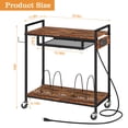 thumbnail image 2 of 2 Tier Record Player Stand with Charging Station, 2 of 5
