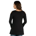 thumbnail image 3 of 24seven Comfort Apparel Long Sleeve Maternity Criss Cross Cold Shoulder Top, 3 of 4