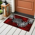 thumbnail image 4 of Floral Pattern 2x3 Area Rugs for Living Room, Outline White Red Chrysanthemum Graphic Non Slip Floor Mat Washable Low-Profile Indoor Carpet for Bedroom, Dining Room, Bathroom, 4 of 9