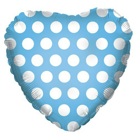 17 inch Blue W/White Polka Dots CTI Foil Mylar Balloon - Party Supplies Decorations
