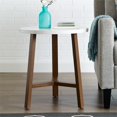 thumbnail image 4 of Pemberly Row 20" Faux Marbre Table d'Appoint Ronde en Blanc et Gland, 4 of 4