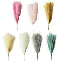 ZOELNIC Artificial Pampas Grass Decor Tall 17.7" Faux Bulrush Reed Grass Artificial Flowers for Vase Filler Flower Arrangement Living Room Wedding Boho Home Decor, 3PCS