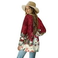 thumbnail image 3 of SCRAWLGOD Christmas Snowman Women's Long Sleeve Open Front Cardigan Sweater Womens Long Cardigan with Pockets Casual Women Outfits Fall Size L for Holidays, 3 of 7