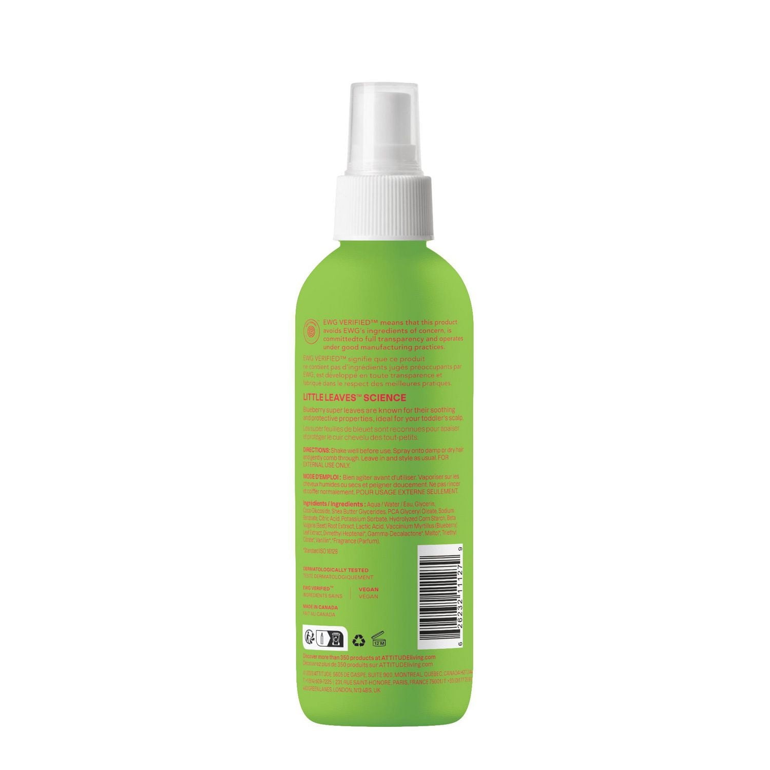 ATTITUDE little leaves, Démêlant Cheveux, Coco et Melon d'Eau 240 mL