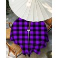 thumbnail image 3 of Outdoor Tablecloth with Umbrella Hole, Black Purple Plaid Spillproof Waterproof Outdoor Table Cover, Farmhouse Simple Buffalo Checked Patio Tablecloths for Party/Garden/Picnic, Round 54 inch, 3 of 9