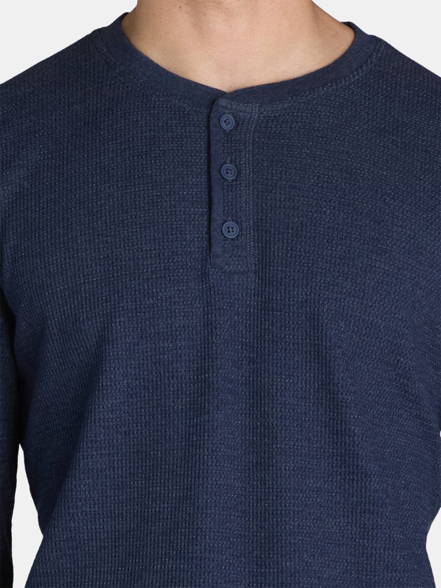 George Men’s and Big Men’s Thermal Henley T-Shirt with Long Sleeves, Sizes XS-3XLT