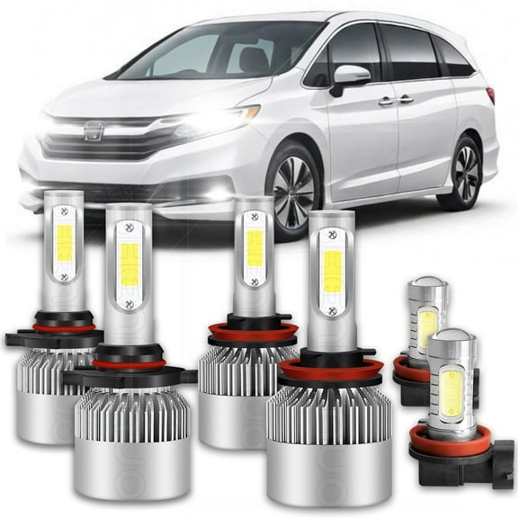 For Honda Odyssey 2011-2020 LED Headlight High Low Beam Fog Light Bulbs 6000K White Pack of 6