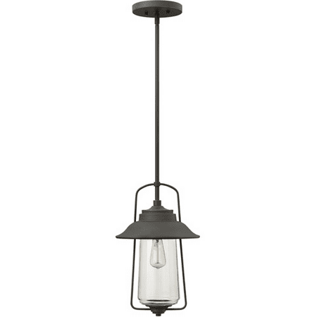10 Inch Drum Pendant Light - Outdoor Pendant 1 Light With Oil Rubbed Bronze Clear Solid Aluminum Medium Base 10 inch 100 Watts