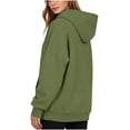 thumbnail image 3 of Vrorvz Womens Hooded Sweatshirt Drawstring Long Sleeve Sweatshirts Casual Loose Soft Lounge Top with Pockets, 3 of 5