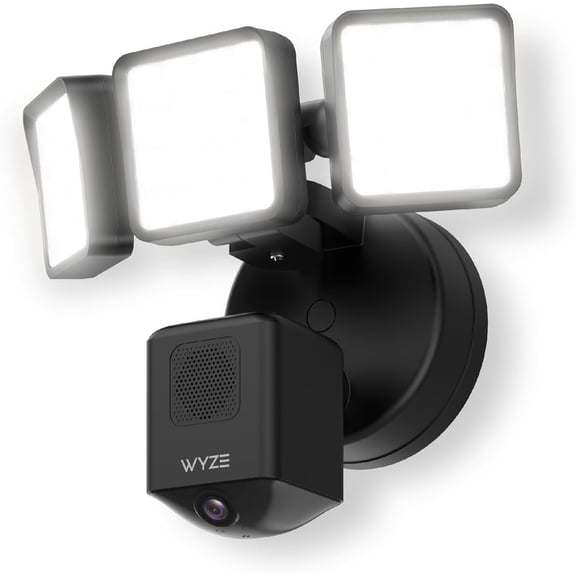 Restored WYZE Floodlight Camera Pro, PCMag Editors' Choice 3000-Lumen LEDs, 2.5K HD Outdoor Security Camera, 180° Wide View, Color Night Vision, Works with Alexa & Google, Wired. Free Expert Setup (Refurbished)