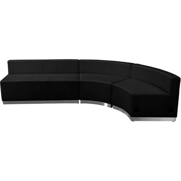 Flash Furniture Hercules Alon 3 Piece Reception Seating in Black