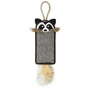 SmartyKat Rowdy Rascal Hanging and Floor Carpet Cat Scratcher and Plush Sound Cat Toy