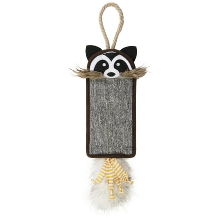 SmartyKat Rowdy Rascal Hanging and Floor Carpet Cat Scratcher and Plush Sound Cat Toy