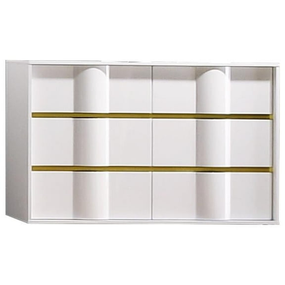 Havana White with Gold Trimming 6 Drawer Dresser