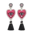 thumbnail image 2 of Pendientes de borlas con flecos grandes Yashi E1131 Round Rose, 2 of 5