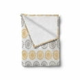 thumbnail image 2 of Grey and Yellow Soft Flannel Fleece Throw Blanket, Bohemic Oriental Inspired Geometrical Floral Art Image, Cozy Plush for Indoor and Outdoor Use, 50" x 60", Apricot Grey and White, by Ambesonne, 2 of 6