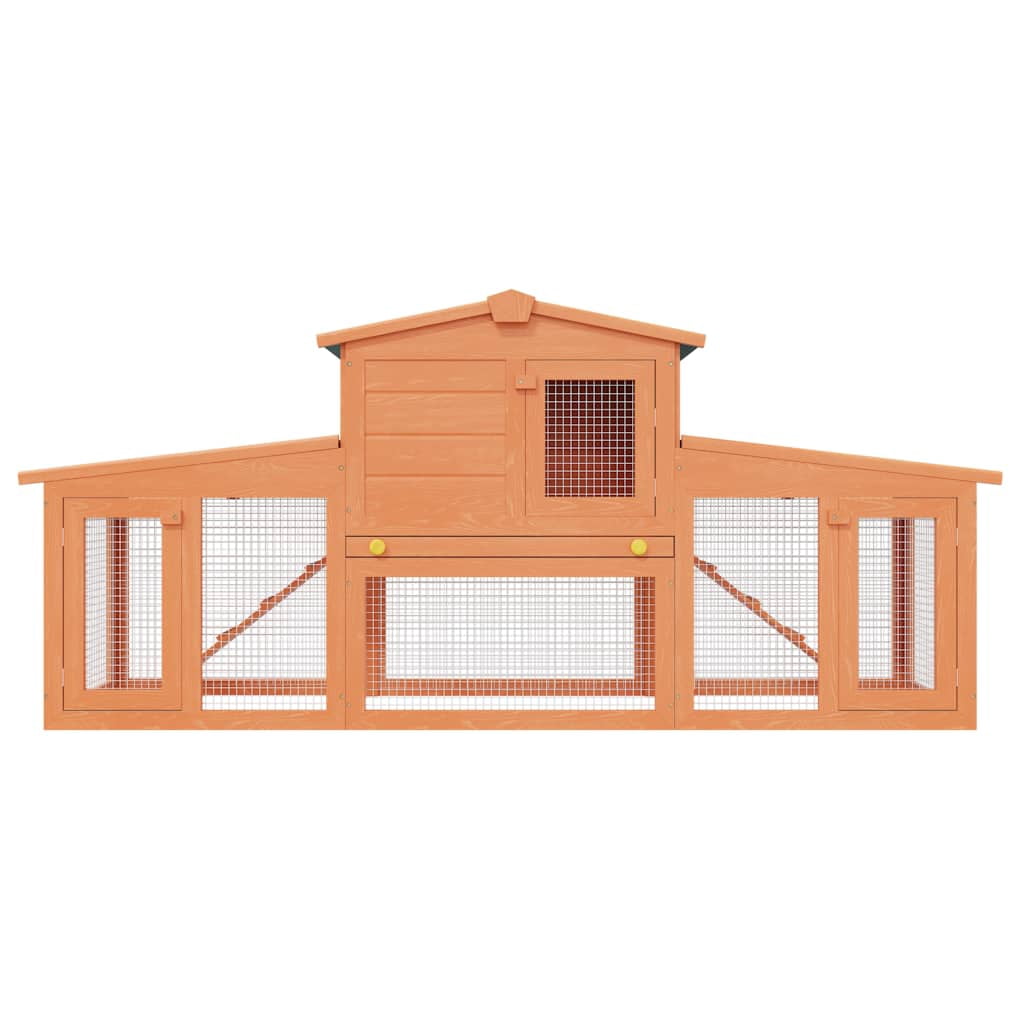 vidaXL Rabbit Hutch with Roofs Bunny Cage Small Animal House Outdoor Wood