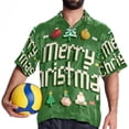 thumbnail image 4 of Christmas Font Men's Short Sleeve Spread Collar Hawaiian Shirts, Casual Printed Button Down Summer Beach Tops, Unisex Men's Shirts, 4 of 6