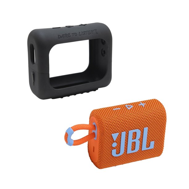 Bundle Bocina Portátil JBL Go 3 Naranja Bluetooth Funda Protectora