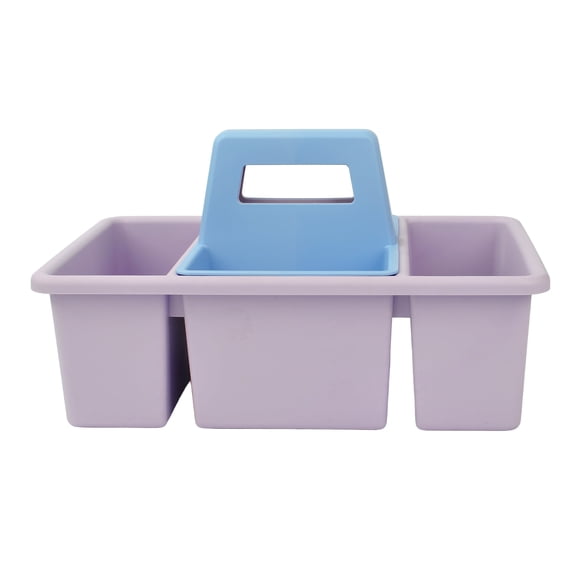 Pen+Gear Plastic 2-in-1 Supply Caddy Desk Organizer, Blue and Lavender