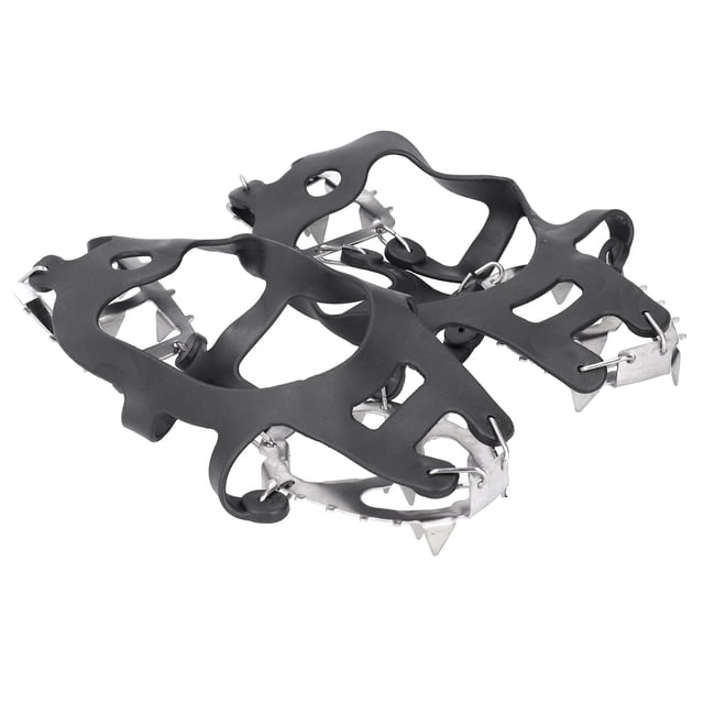 Crampones antideslizantes para escalada al aire libre, 1 par de crampones de 18 dientes, crampones de dientes para raquetas de nieve, diseño de clase mundial