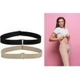 thumbnail image 2 of Crop Band Tuck Band Belts for Sweaters T-Shirts, Elastic Stretchy Belts for Women (Black+Khaki), 2 of 4
