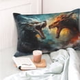 thumbnail image 4 of Pofeuu White And Red Sketch Dragon Print Polyester Microfiber Plush Pillowcases, Super Soft and Cozy Pillow Case Covers with Envelop Closure（Pillow core not included）-14"x20", 4 of 6