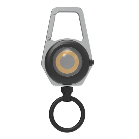 Multifunctional Retractable Mountaineering Fishing Easy-Pull Buckle Rechargeable Lighting Keychain with Light Magnetic,1 x Easy-pull button light 1 x USB cable,Silver&Black