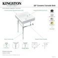 thumbnail image 4 of Kingston Brass KVPB2018W11 Edwardian 20" Porcelain Console Sink with Brass Legs (1-Hole), White/Polished Chrome, 4 of 5