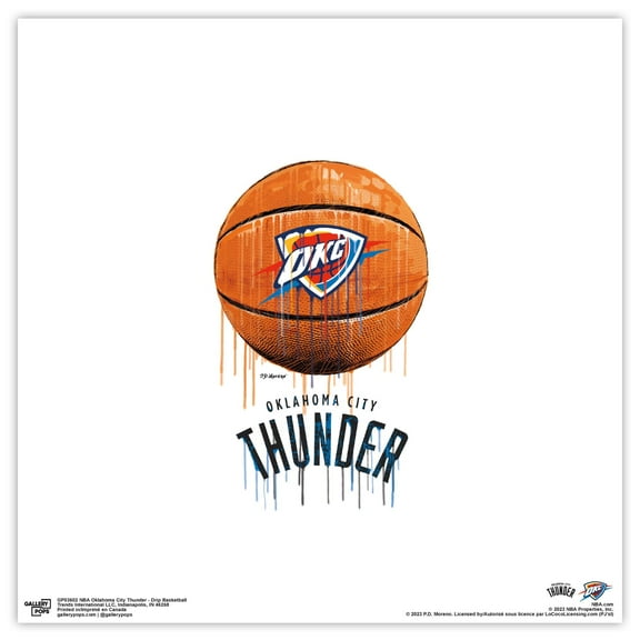 Gallery Pops NBA Oklahoma City Thunder - Drip Basketball Wall Art, Unframed Version, 12" x 12"