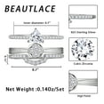 thumbnail image 5 of Beautlace 3 PCS 925 Sterling Silver Stackable Rings Set,Wedding Heart Eternity Band Rings for Women, 5 of 9