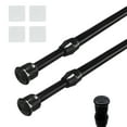 thumbnail image 1 of 2 Pcs Tringles à Rideaux à Tension à Ressort, STONCEL Barres de Placard Extensibles 15,7-28 Pouces avec 4 Supports de Tringle, Petite Tringle à Rideaux Réglable pour Salle de Bain Garde-Robe Étagère Projets DIY Noir, 1 of 7