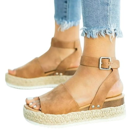 

Women s Summer Casual Sandals Beach Bohemian Ankle Strap Flip Flops Walking Shoes 41 Brown