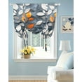 thumbnail image 2 of Country Leaves Tie Up Curtains for Window, Thermal Insulated Balloon Shade Adjustable Rod Pocket Curtains Valance Panels for Kitchen Bathroom Cafe 52 x 63 Spring Botanical Vines Plants Silhouette, 2 of 6