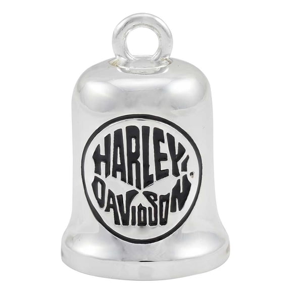 Harley-Davidson Motorcycle H-D Text Willie G Skull Ride Bell - Black On Silver, Harley Davidson