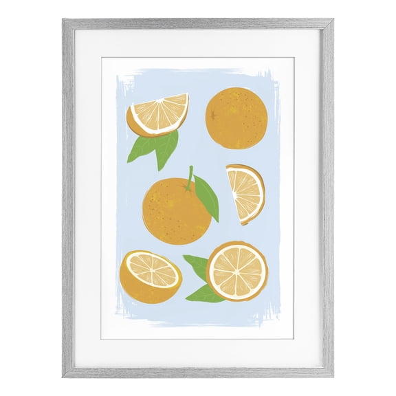 Stupell Industries Farmhouse Pastel Summer Oranges Gray Framed Print Under Glass, 14 x 20, by Martina Pavlova