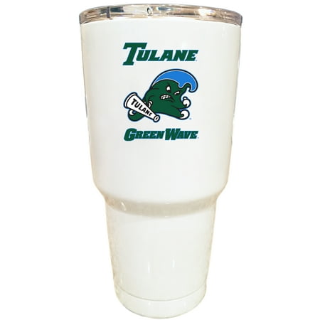 

Tulane University Green Wave 24 oz White Insulated Stainless Steel Tumbler