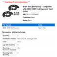 thumbnail image 2 of Brake Dust Shield Set 2 - Compatible with 2000 - 2005 Ford Excursion Sport Utility 2001 2002 2003 2004, 2 of 2