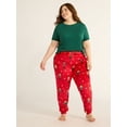 thumbnail image 3 of Joyspun Women's and Women's Plus Plush Sleep Jogger Pants, Sizes XS-3X, 3 of 5
