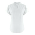 thumbnail image 4 of Plus Size Tops For Women, Casual Colors V Neck Short Sleeve Shirt T Top Ladies Tops And Blouses Grey Crewneck Sweatshirt Denim Tops Women 3/4 Tops Trendy Tops Tank Tops (4XL, White) ZMTing, 4 of 4