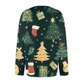 thumbnail image 4 of Women's Fashion Christmas Printed Long Sleeve Knitted Cardigan Button Down Jacket for Holiday Casual Wear and Women's Outerwear with Festive Design,Dark Green,3XL, 4 of 6