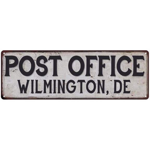 Wilmington, De Post Office Metal Sign Vintage 6x18 106180011472