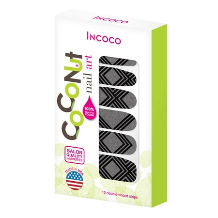 Incoco Coconut Nail Art Double-Ended Nail Polish Strips, Rebel Heart, 12 Count
