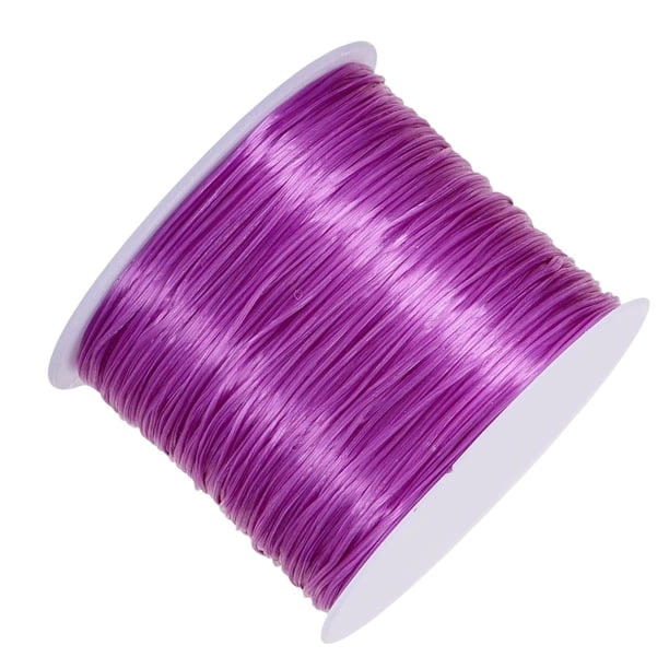 Cuerda elástica perfecl 0.8mm 60m Hilo elástico colores Fuerte para abalorios Púrpura
