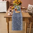 thumbnail image 2 of Navy Blue Floral Table Runner 36 Inches, Ethnic Tribe Abstract Art Flowers Bed Runner Dresser Scarves Tabletop for Indoor Outdoor Parties/Ceremony/Banquet, 13"x 36", 2 of 8