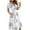 White, variant on Ichuanyi Woman Dress Women's Casual Loose Bandage Short Sleeve Printing V-Neck Ankle-Length Dress