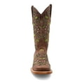 thumbnail image 3 of Women's Ferrini Blossom Leather Boots Handcrafted Square Toe Brown, 3 of 6