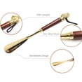 thumbnail image 2 of MEGICOT Long Handle Lion Head Shoe Horn, 22.8" /19.3" /12.6" Wooden Metal Shoe horn Shoe Helper, 2 of 7